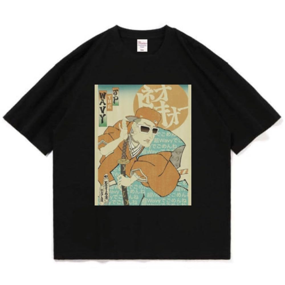 Amazon | JP THE WAVY Tシャツ 浮世絵 ブラック | Tシャツ
